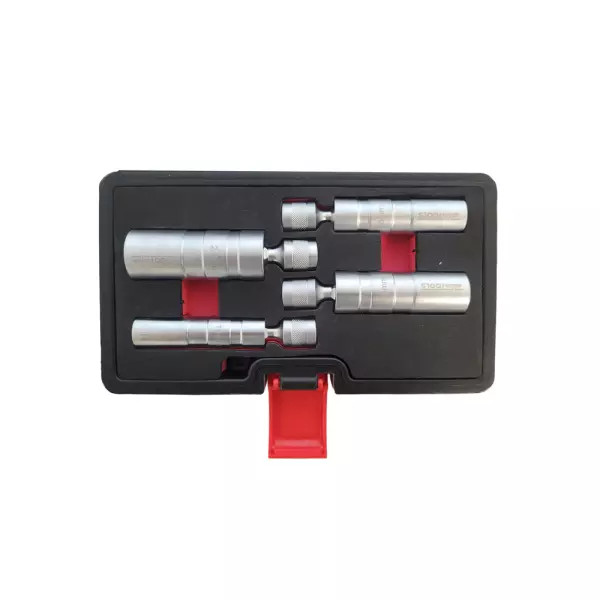 Zündkerzensteckschlüssel Satz, magnetisch, flexibel mit Kugelgelenk 4-teilig