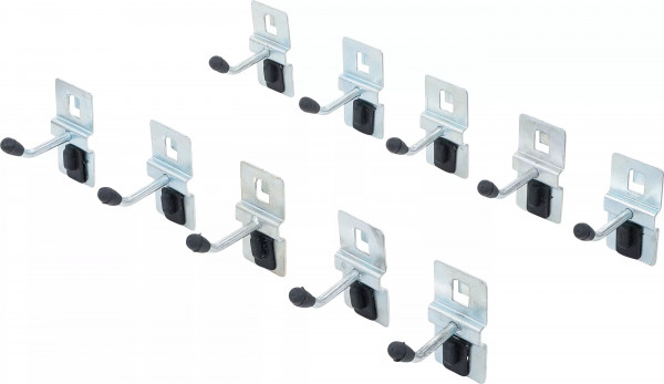 Einzelhaken-Satz 40 mm für Schrankwand-System Werkzeugwagen 10-tlg.