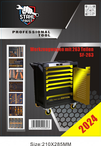 Werkzeugwagen Werkstattwagen mit Werkzeug Gold Edition