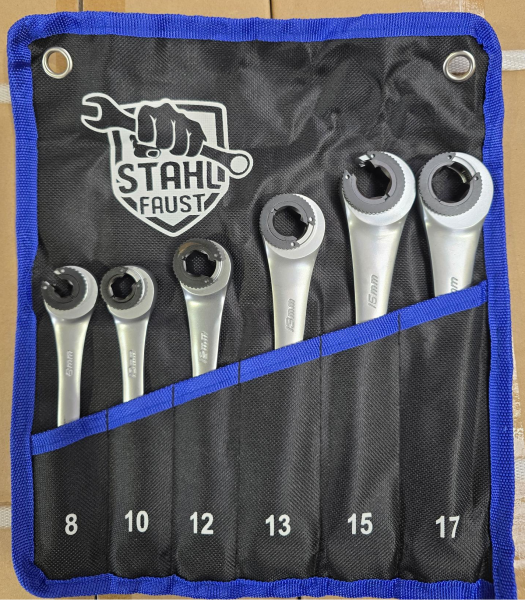 Offene Ratschen Schlüssel Bremsleitung Schlüssel Set 6-tlg.