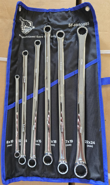 Doppel-Ringschlüssel Satz SW 8 - 24 mm extra lang 12-kant Ringschlüssel-Set