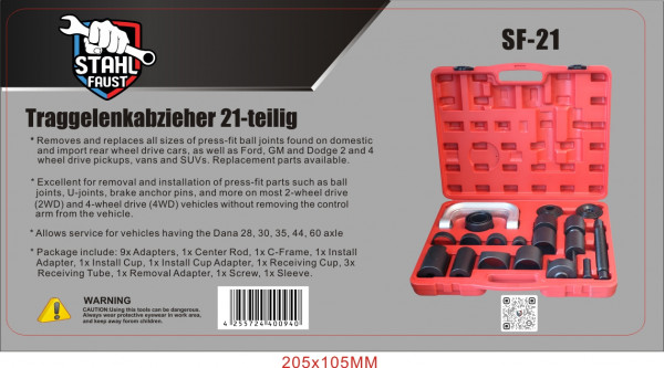 Traggelenkabzieher 21-teilig