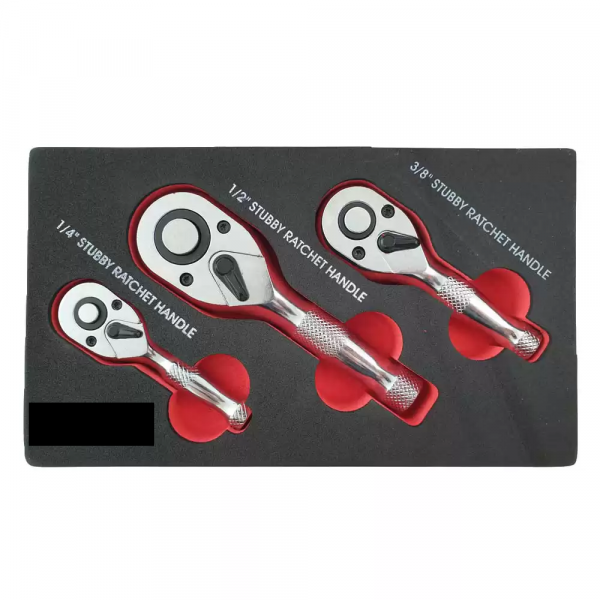 Mini Ratschen Handratsche Stubby 3-tlg. 1/4" 3/8" 1/2"