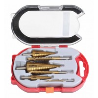 Stufenbohrer 6tlg. titanbeschichtet Spiralfräsbohrersatz Stufenbohrer 6tlg. titanbeschichtet Spiralfräsbohrersatz