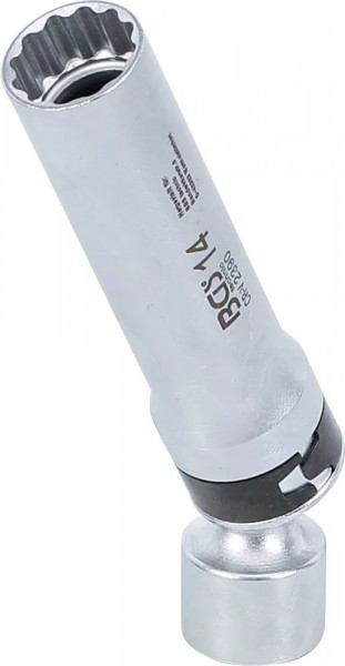 Zündkerzen-Gelenkeinsatz Zwölfkant mit Haltefeder (3/8") 14 mm