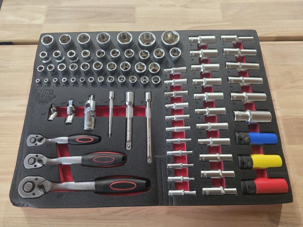 Werkzeugeinlage Steckschlüsselsatz 80-teilig Werkzeugeinlage Modul