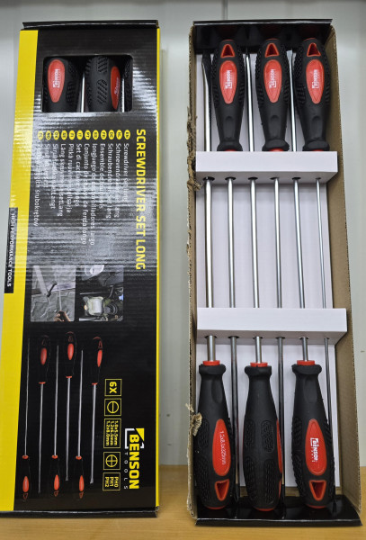 Schraubendreher Set extra lang Kreuz und Schlitz 6-tlg.