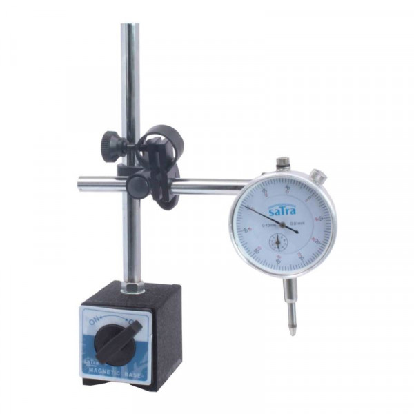 KFZ Messuhr mit Magnetstativ Messuhrhalter Magnet Messstativ 0-10 mm Magnetfuß 