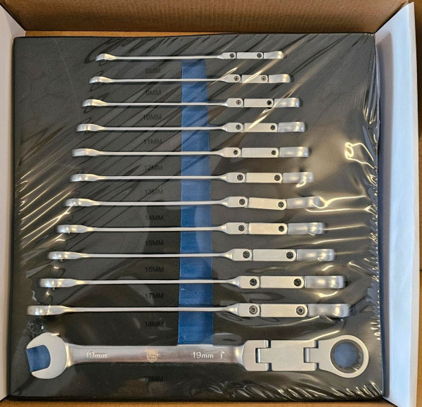 Doppel-Gelenkratsche Kombination Schraubenschlüssel Set 12-teilig