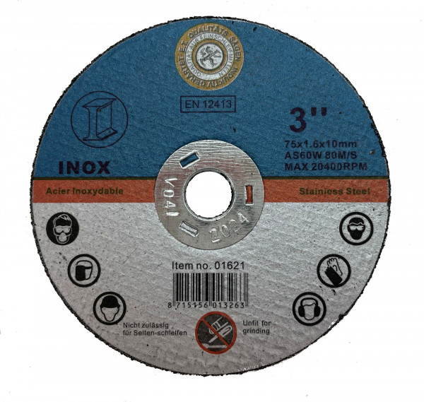 Trennscheiben INOX Metall Ø 75 x 1,6 x 10 mm