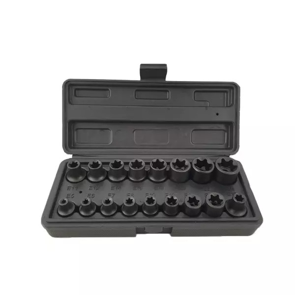 Kraft-Steckschlüsselsatz E-Torx 17-teilig