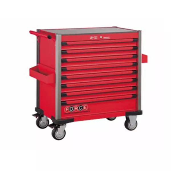 Force 10318R-607 Roter Jumbo-Werkzeugwagen 8 Schubladen mit 607Werkzeugteilen (EVA)